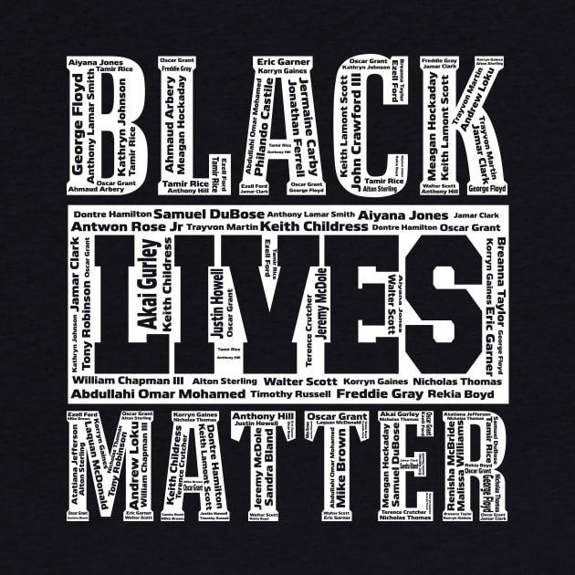 Black Lives Matter With Names - Never Forget, Say Their Names by SiGo